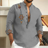 men's shirt tribe pattern printing retro geometry shirt